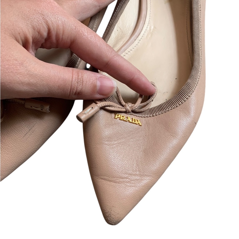 Prada light pink leather pointed ballet flats size 40 (9) - Picture 3 of 11
